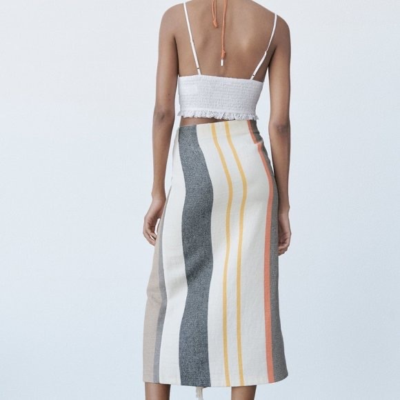 Zara striped skirt brand new size M 8155/018 - Picture 2 of 4